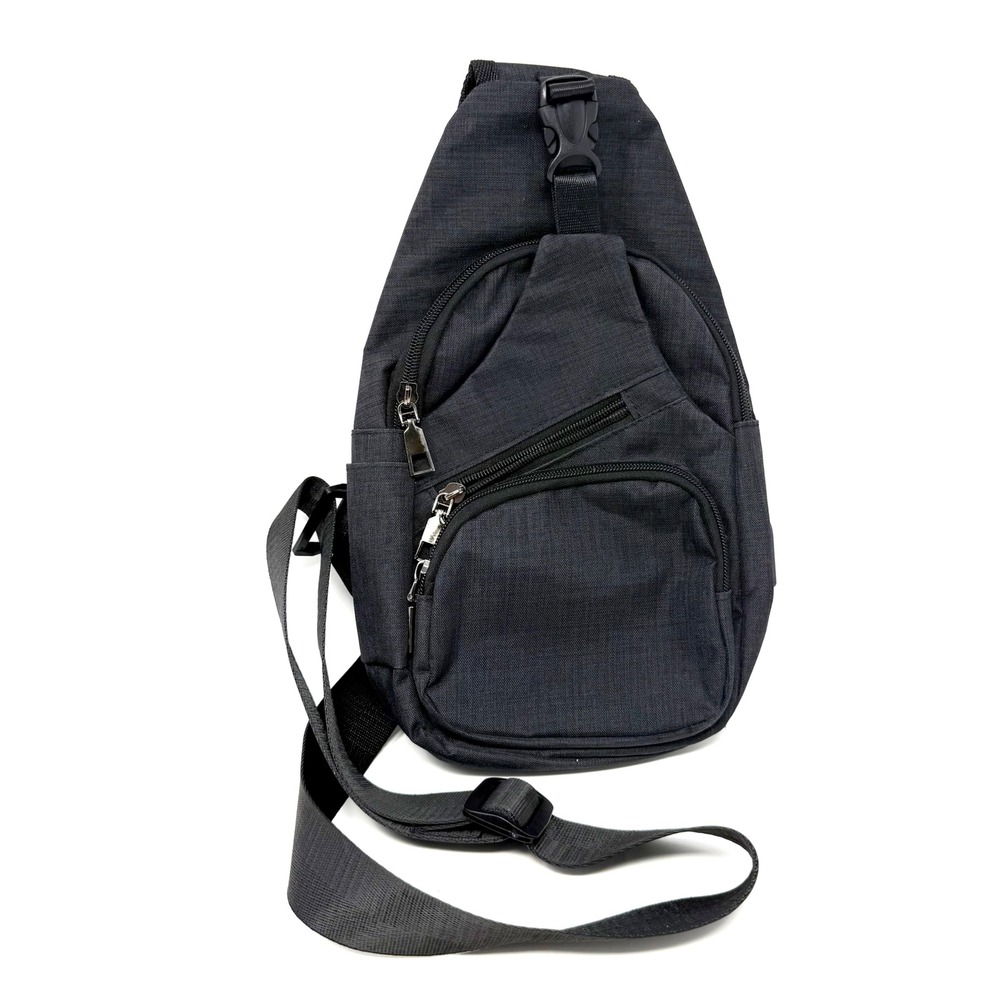 NuPouch Charcoal Gray Sling Bag Crossbody Travel Backpack Crossbody Mens Womens